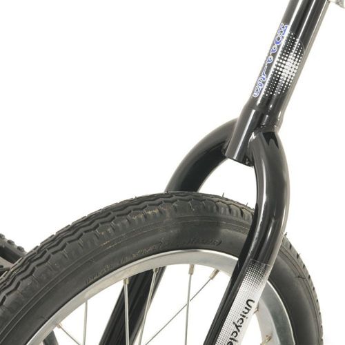  Hoppley Unicycle 20 BLACK - Trainer Round Crown Frame - Nimbus Seat post Clamp-