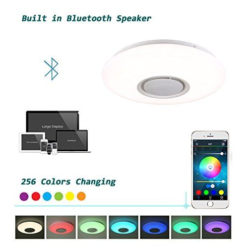  [아마존 핫딜]  [아마존핫딜]Horevo HOREVO RGB LED Deckenleuchte Farbwechsel mit Fernbedienung mit Bluetooth Lautsprecher Dimmbar 24W Ø40CM 6500K 1800LM LED Smart Musik Deckenlampe Kinderzimmer, Deckenbeleuchtungt Wa