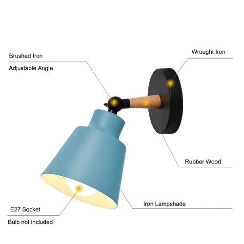  [아마존 핫딜]  [아마존핫딜]Horevo Wandleuchten Nordischen Wandlichter fuer Kinder Lampen Macaron Edison Kupfer Lampe Halter Ganglampen Korridor Lampe Nacht Leselicht E27 (Farbe: Schwarz)