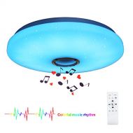 [아마존 핫딜]  [아마존핫딜]Horevo 36W Bluetooth Deckenleuchte Sternenhimmel Deckenlampe mit Fernbedienung und Bluetooth Lautsprecher Dimmbarer und Farbwechselnder Lampe fuer Kinderzimmer, Schlafzimmer, Wohnzimmer (C