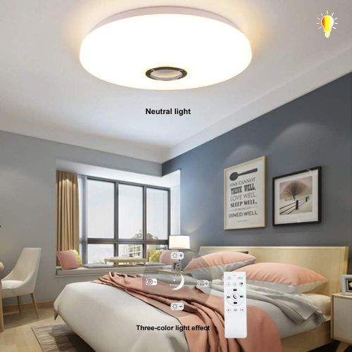  [아마존 핫딜]  [아마존핫딜]Horevo 36W Bluetooth Deckenleuchte Sternenhimmel Deckenlampe mit Fernbedienung und Bluetooth Lautsprecher Dimmbarer und Farbwechselnder Lampe fuer Kinderzimmer, Schlafzimmer, Wohnzimmer (C