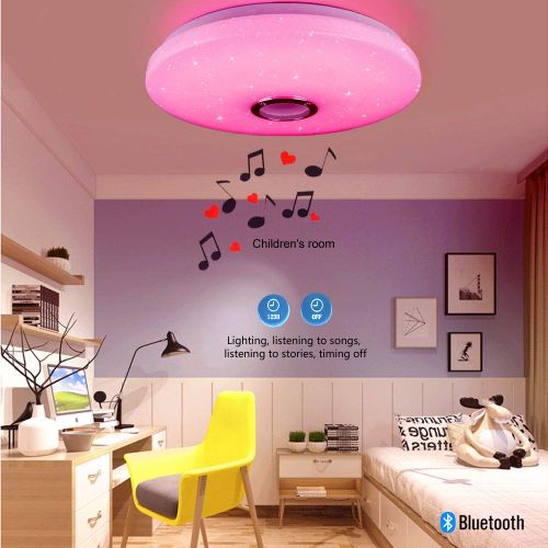  [아마존 핫딜]  [아마존핫딜]Horevo 36W Bluetooth Deckenleuchte Sternenhimmel Deckenlampe mit Fernbedienung und Bluetooth Lautsprecher Dimmbarer und Farbwechselnder Lampe fuer Kinderzimmer, Schlafzimmer, Wohnzimmer (C