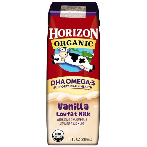  Horizon Organic, Lowfat Organic Milk Box with DHA Omega-3, Vanilla, 6 Count (Pack of 3),...