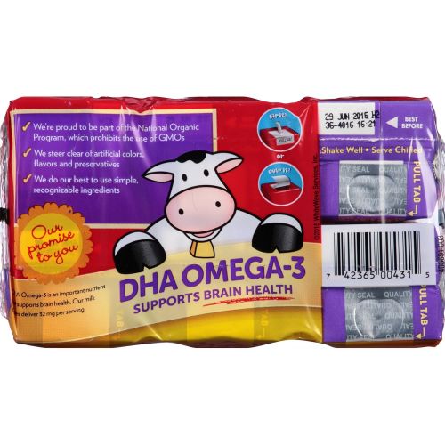  Horizon Organic, Lowfat Organic Milk Box with DHA Omega-3, Vanilla, 6 Count (Pack of 3),...