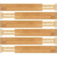 Horizons Bamboo Bamboo Drawer Dividers (Set of 6) - Kitchen Drawer Organizers - Spring Adjustable, Expandable & Stackable Deep Drawers Organizer - Best for Kitchen Utensils, Silverware, Desk, Clot