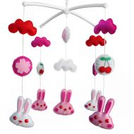 Hornet Park Girls Crib Mobile with Hanging Decor Toys, Pink, Crib Mobile [Rabbit]