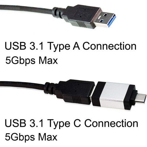  HornetTek Cobra USB 3.1 Gen 1 Type C & Type A Dual Connection 2.5 Inch 2.5 External Aluminum Hard Drive/SSD Enclosure