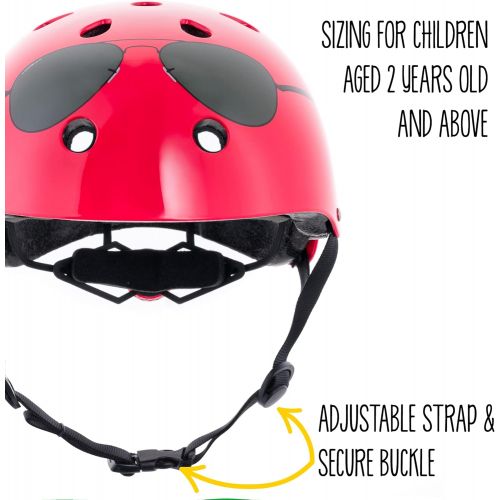  Hornit Mini Lids Kids Helmet Bicycle, Scooter, Skateboard Hard Shell Helmet with Rear Light, Fully Adjustable for Years of Use