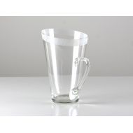 HorsesForCourses 50s glass carafe, 50s glass pot, German design, white stripes, Mid Century design jug, 50s glass jug, Vintage glass jug, glass carafe
