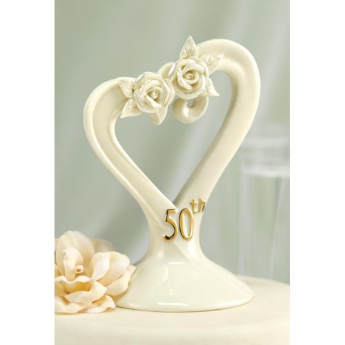  Hortense B. Hewitt Pearl Rose Topper 50th Wedding Anniversary Cake Accessory, Top