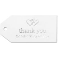 Hortense B. Hewitt Linked at The Heart Favor Tags, 3-Inch, White/Silver, 25 Count