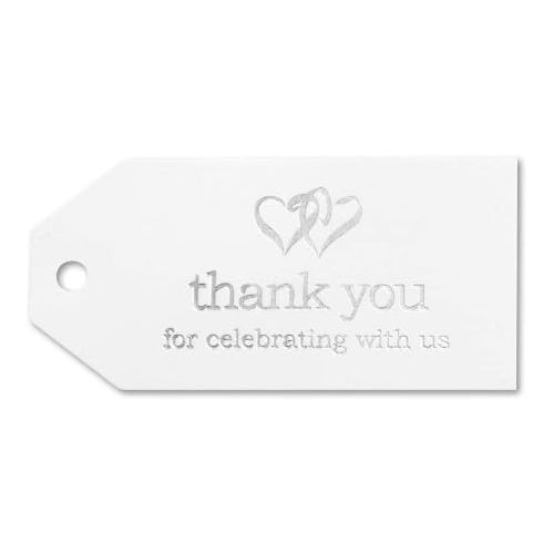  Hortense B. Hewitt Linked at The Heart Favor Tags, 3-Inch, White/Silver, 25 Count