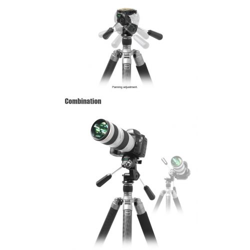  Horusbennu HORUSBENNU D-SLR RF Mirrorless Camera 3-Way Tilt Pan Head XL-108V with Plate