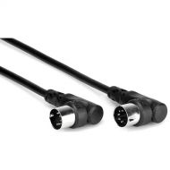 Hosa Technology Standard Right-Angle MIDI to Right-Angle MIDI Cable (5', Black)