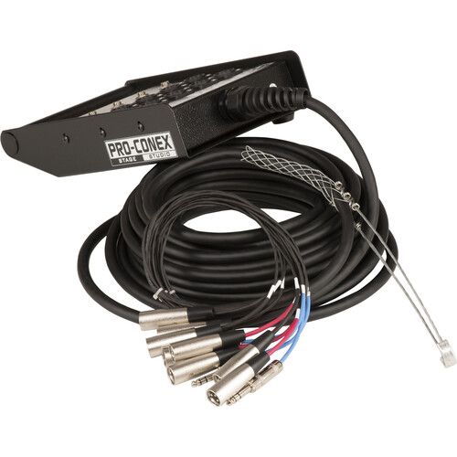  Hosa Technology SH8X4100 SH Series Stage Box Snake with 8 3-Pin XLR Send and 4 TRS Return Channels- 100.0' (30.4 m)