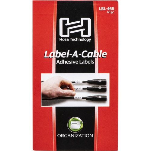  Hosa Technology LBL-466 - Peel and Stick Vinyl Cable Labels (60 Pieces)