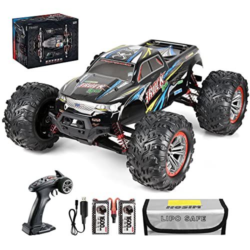  Hosim Hobby Grade 1:10 Scale Large Size RC Cars, 46+ KMH High Speed All Terrains Electric Toy Off Road RC Monster Truck Vehicle Car for Boys and Adults for 40+ Min Play(Blue)