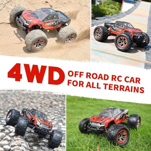  Hosim 1:12 Scale 46+ KMH High Speed RC Car,4WD Hobby All Terrains Waterproof Remote Control Toy Off Road RC Monster Truck Vehicle Gift Cars 2 Batteries 40 Min+ Play for Boys and Ad
