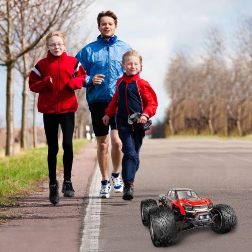  Hosim 1:12 Scale 46+ KMH High Speed RC Car,4WD Hobby All Terrains Waterproof Remote Control Toy Off Road RC Monster Truck Vehicle Gift Cars 2 Batteries 40 Min+ Play for Boys and Ad