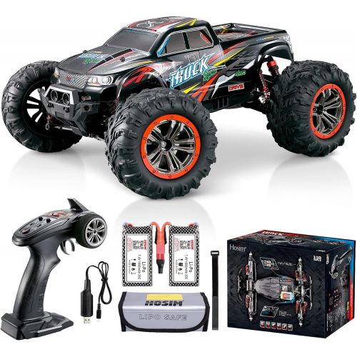  Hosim 1:10 Scale 46+ KMH High Speed Radio Control All Terrains Off Road Monster Truck, 40+ Min Play, Black