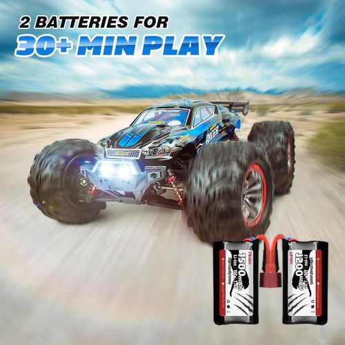  Hosim 1:12 46+ KMH High Speed RC Monster Trucks, 4WD Large Size RC Cars for Adults Boys - Radio Controlled RC Off Road Electronic Hobby Grade Remote Control Cars 2 Batteries for 40