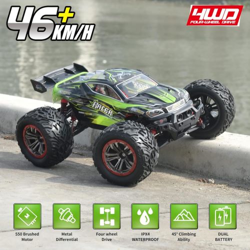  Hosim 9156 46+ KMH High Speed RC Monster Trucks 1:12 Scale Large Size RC Cars for Adults Boys Kids- Radio Controlled RC Off Road Electronic Hobby Grade Remote Control Cars(Green)