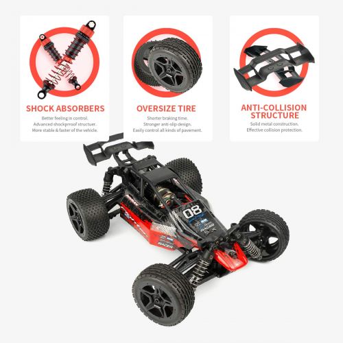  Hosim 1:16 Scale 4WD Remote Control RC Truck G171, High Speed Racing Vehicle 36km/h Radio Controlled Off-Road 2.4Ghz RC Car Electronic Monster Hobby Truck R/C RTR Car Buggy for Kid