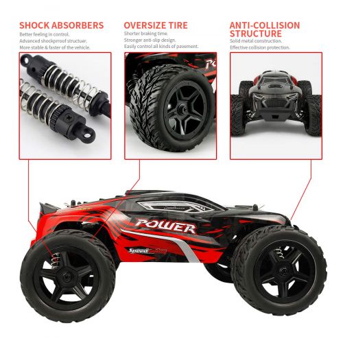  Hosim 1:16 Scale 4WD Remote Control RC Truck G172, High Speed Racing Vehicle 36km/h Radio Controlled Off-Road 2.4Ghz RC Car Electronic Monster Hobby Truck R/C RTR Car Buggy for Kid