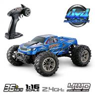 Hosim High Speed 36km/h 4WD 2.4Ghz Remote Control Truck 9130, 1:16 Scale Radio Conrtolled Off-Road RC Car Electronic Monster Truck R/C RTR Hobby Cross-Country Car Buggy (Blue)