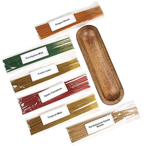  인센스스틱 Hosley 120 Assorted Highly Fragranced Incense Sticks and 12 Inch Long Wood Trough Double Incense Stick Holder. Ideal Gift for Home Warming Spa Reiki Garden 06