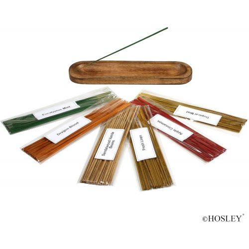  인센스스틱 Hosley 120 Assorted Highly Fragranced Incense Sticks and 12 Inch Long Wood Trough Double Incense Stick Holder. Ideal Gift for Home Warming Spa Reiki Garden 06