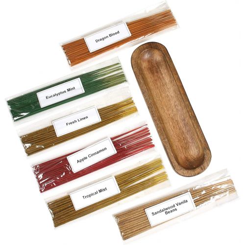  인센스스틱 Hosley 120 Assorted Highly Fragranced Incense Sticks and 12 Inch Long Wood Trough Double Incense Stick Holder. Ideal Gift for Home Warming Spa Reiki Garden 06