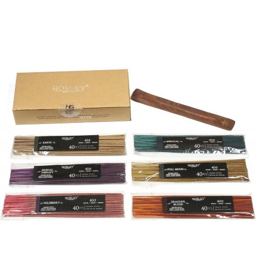  인센스스틱 Hosley Aromatherapy 240 Pack Assorted Highly Fragranced Incense Sticks Dragons Blood Earth Full Moon Sensual Therapy Spiritual Wildberry. Infused with Essential Oils. O3