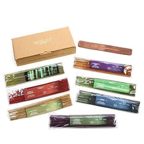  인센스스틱 Hosley Assorted 350 Pack Incense Sticks Highly Fragrances Include Apple Cinnamon Tropical Hawaiian Mist Sandalwood Linen Fresh Bamboo Lemongrass and Lavender Chamomile. Great for A