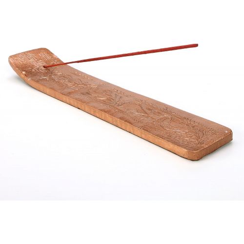  인센스스틱 Hosley Wood Incense Stick Holder- 10.50 Long. Clad with Decorative Metal Patterned Foil. Ideal Gift for Wedding, Aromatherapy, Zen, Spa, Vastu, Reiki Chakra Settings O8