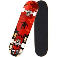 Hosmat 31 Complete Pro Skateboard 7 Layer Canadian Maple Wood Skateboard Deck with Double Kick Concave Design for Kids & Adults Beginner - Age 5 Up