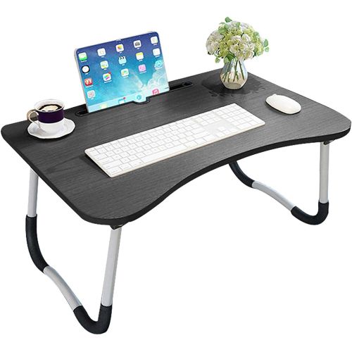  [아마존베스트]Hossejoy Foldable Laptop Table, Portable Standing Bed Desk, Breakfast Serving Bed Tray, Notebook Computer Stand Reading Holder for Couch Floor