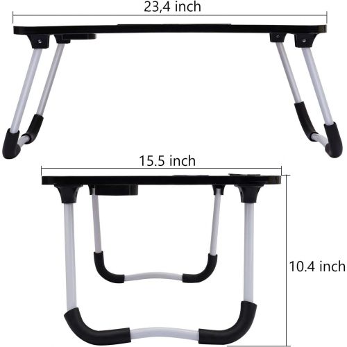  [아마존베스트]Hossejoy Foldable Laptop Table, Portable Standing Bed Desk, Breakfast Serving Bed Tray, Notebook Computer Stand Reading Holder for Couch Floor