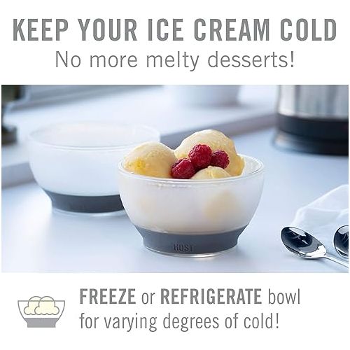  Host Freeze Ice Cream Bowls, 18oz Set of 1 Dessert Bowls Fruit Bowls Acai Bowls, His and Hers Gifts Anniversary, Dad Birthday, Ice Cream Gifts, Grey