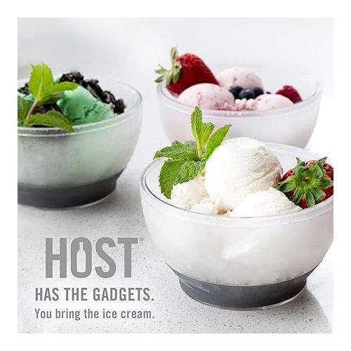  Host Freeze Ice Cream Bowls, 18oz Set of 1 Dessert Bowls Fruit Bowls Acai Bowls, His and Hers Gifts Anniversary, Dad Birthday, Ice Cream Gifts, Grey