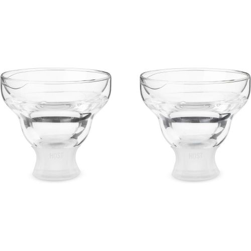  [아마존베스트]HOST Glass Freeze Insulated Gel Chiller, Double Wall Frozen Cocktail, Set of 2 Cups, One Size