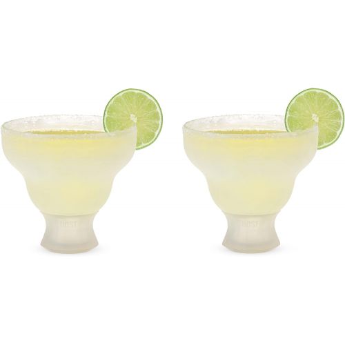  [아마존베스트]HOST Glass Freeze Insulated Gel Chiller, Double Wall Frozen Cocktail, Set of 2 Cups, One Size