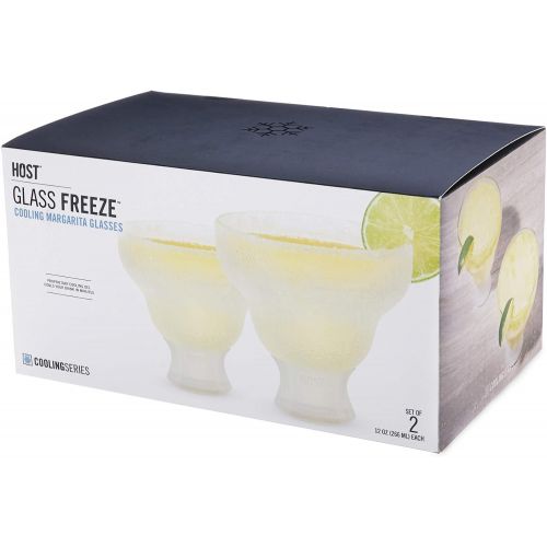  [아마존베스트]HOST Glass Freeze Insulated Gel Chiller, Double Wall Frozen Cocktail, Set of 2 Cups, One Size