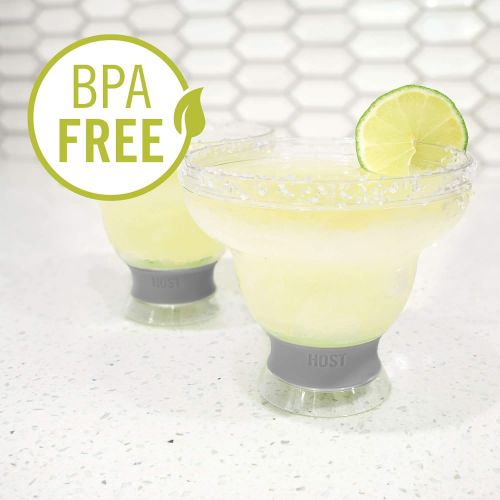  [아마존베스트]HOST Freeze Stemless Insulated Frozen Cocktail Plastic Cups, 12 oz, Green Margarita Glass - Set of 1
