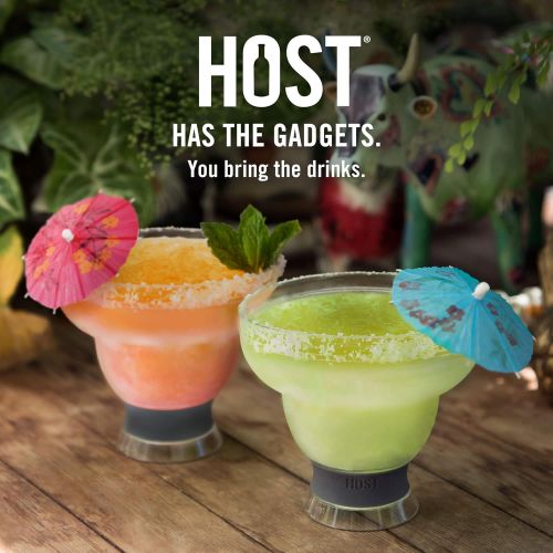  [아마존베스트]HOST Freeze Stemless Insulated Frozen Cocktail Plastic Cups, 12 oz, Green Margarita Glass - Set of 1