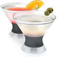 [아마존베스트]HOST Freeze Insulated Martini Cooling Cups Freezer Gel Chiller Double Wall Stemless Cocktail Glass, Set of 2, 9 oz, Grey