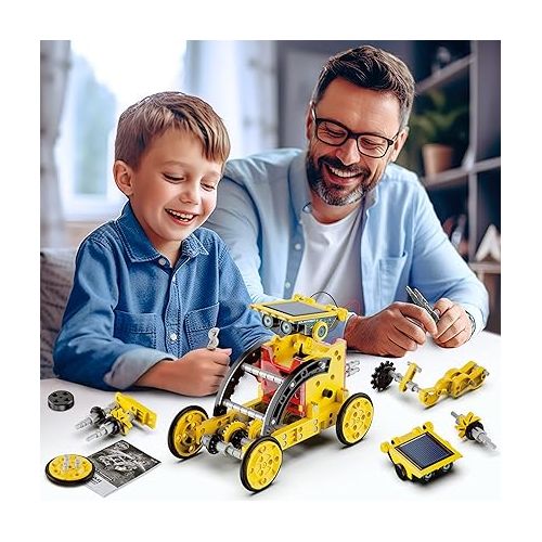  Hot Bee 12-in-1 STEM Solar Robot Kit - STEM Projects for Kids Ages 8-12, Learning Educational Science Kits, DIY Building Toys, Birthday for 8 9 10 11 12 13 Year Old Boys Girls