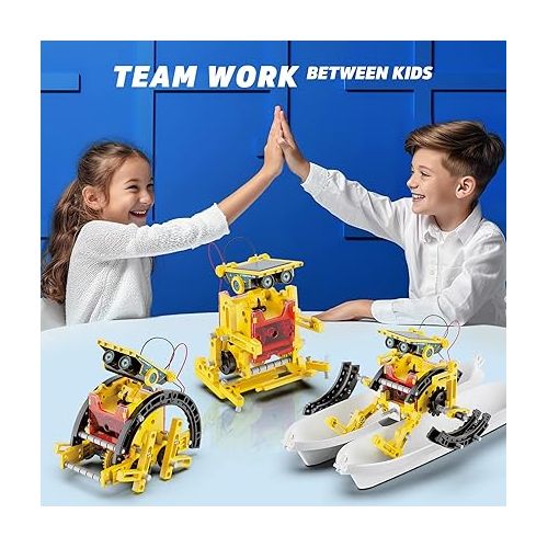  Hot Bee 12-in-1 STEM Solar Robot Kit - STEM Projects for Kids Ages 8-12, Learning Educational Science Kits, DIY Building Toys, Birthday for 8 9 10 11 12 13 Year Old Boys Girls