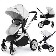 [아마존 핫딜] [아마존핫딜]Infant Toddler Baby Stroller Carriage,Hot Mom Stroller 2 in 1 pram seat with Bassinet,Grey