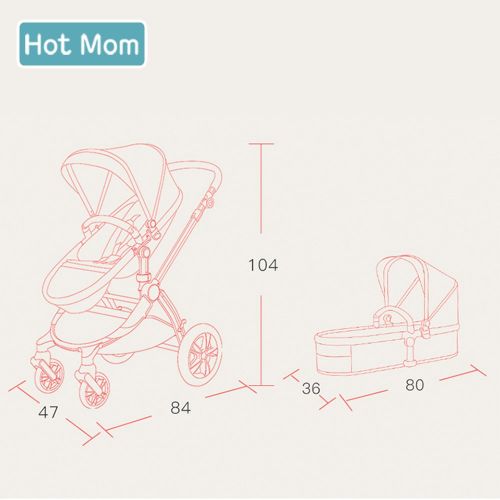  [아마존 핫딜] [아마존핫딜]Infant Toddler Baby Stroller Carriage,Hot Mom Stroller 2 in 1 pram seat with Bassinet,Grey